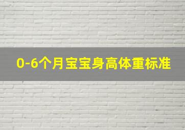 0-6个月宝宝身高体重标准