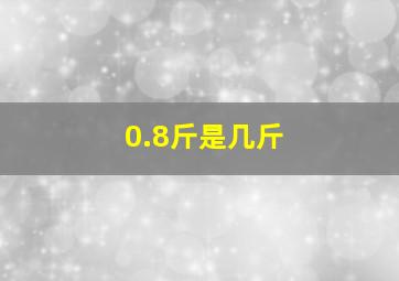 0.8斤是几斤