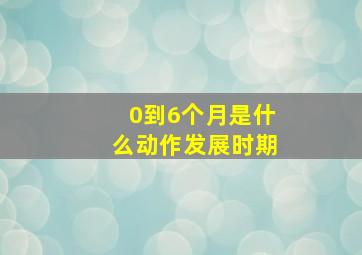 0到6个月是什么动作发展时期