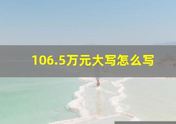 106.5万元大写怎么写