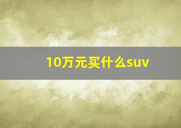 10万元买什么suv