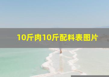 10斤肉10斤配料表图片