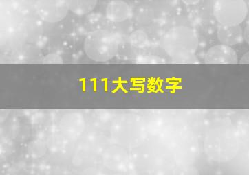 111大写数字