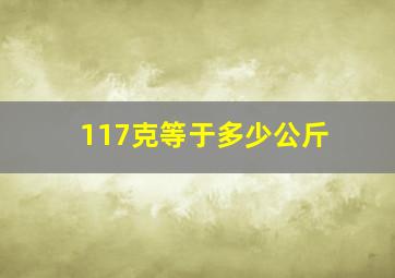 117克等于多少公斤