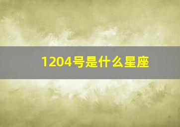 1204号是什么星座