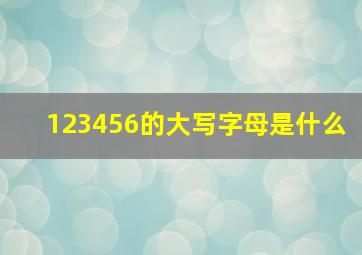 123456的大写字母是什么