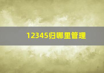 12345归哪里管理