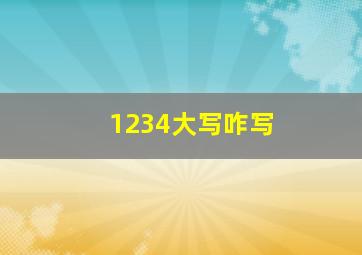 1234大写咋写