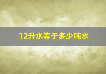 12升水等于多少吨水