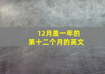 12月是一年的第十二个月的英文