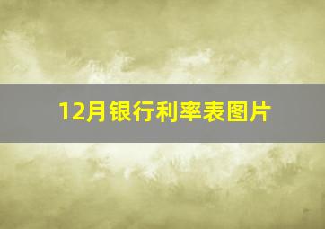 12月银行利率表图片