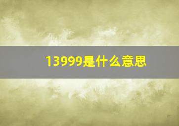 13999是什么意思