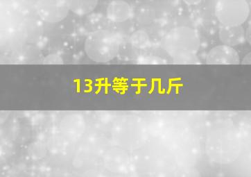 13升等于几斤