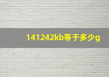 141242kb等于多少g