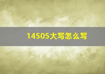 14505大写怎么写