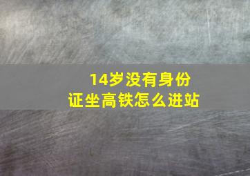 14岁没有身份证坐高铁怎么进站