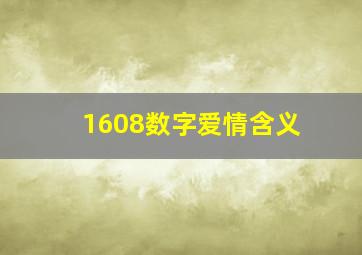 1608数字爱情含义