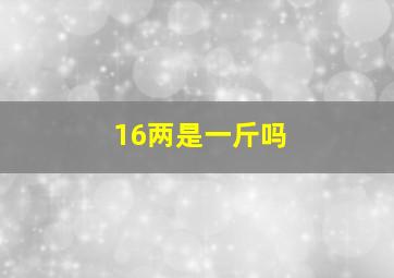 16两是一斤吗