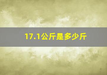 17.1公斤是多少斤