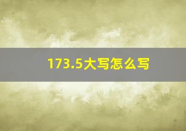 173.5大写怎么写