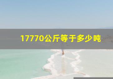 17770公斤等于多少吨