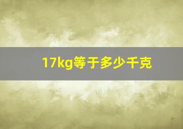 17kg等于多少千克