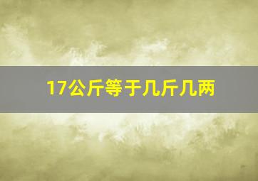 17公斤等于几斤几两