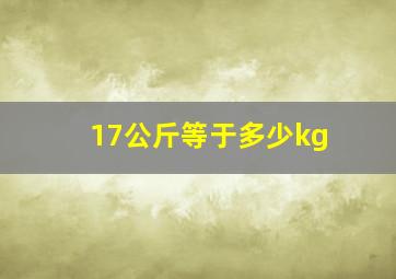 17公斤等于多少kg