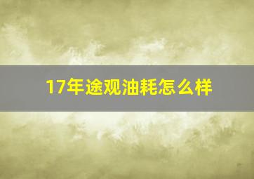 17年途观油耗怎么样