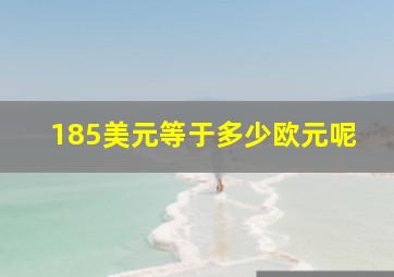 185美元等于多少欧元呢