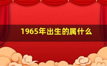 1965年出生的属什么