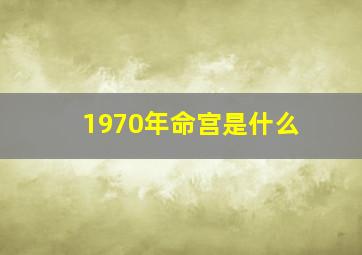 1970年命宫是什么