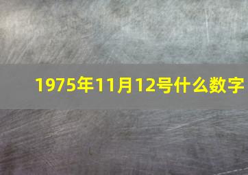 1975年11月12号什么数字