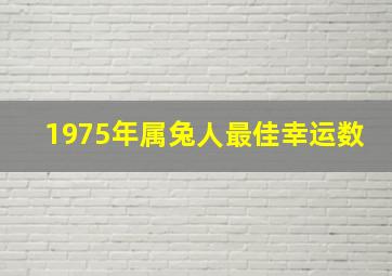 1975年属兔人最佳幸运数