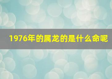 1976年的属龙的是什么命呢