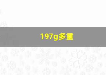 197g多重