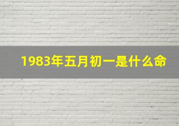 1983年五月初一是什么命