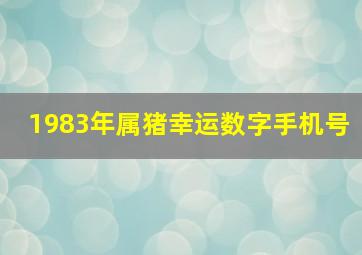 1983年属猪幸运数字手机号