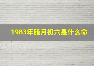 1983年腊月初六是什么命