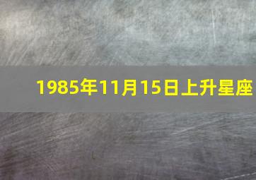 1985年11月15日上升星座