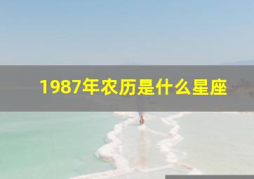 1987年农历是什么星座