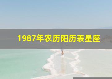 1987年农历阳历表星座