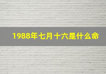 1988年七月十六是什么命