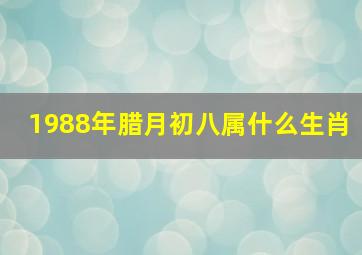 1988年腊月初八属什么生肖