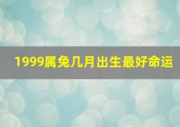 1999属兔几月出生最好命运