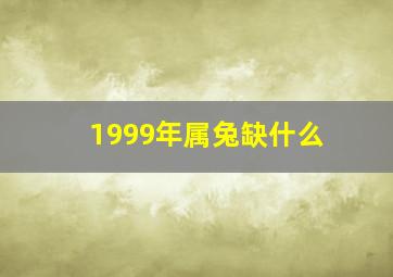 1999年属兔缺什么