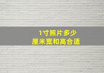 1寸照片多少厘米宽和高合适