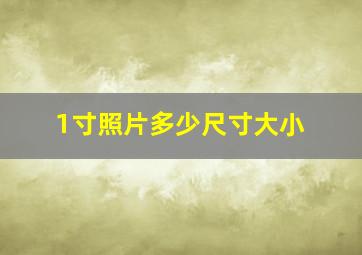 1寸照片多少尺寸大小