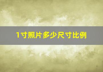 1寸照片多少尺寸比例