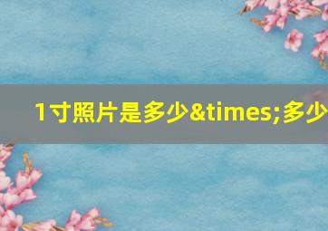 1寸照片是多少×多少